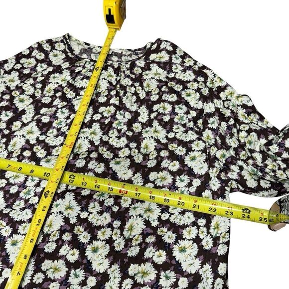 Easel Top Women's Blouse Floral Long Sleeve Rayon Small Cottagecore Feminine - Picture 7 of 8